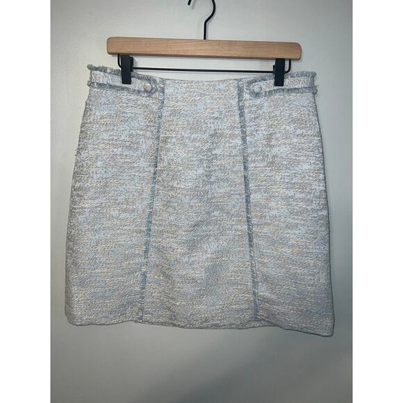 Brooks Brothers womens light blue tweed skirt size 10 - Picture 1 of 6